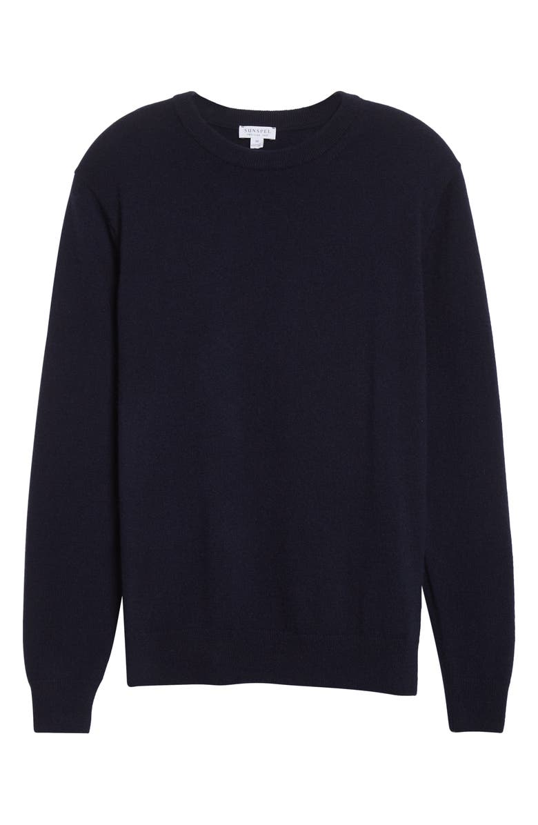Sunspel Cashmere Crewneck Sweater, Alternate, color, Navy
