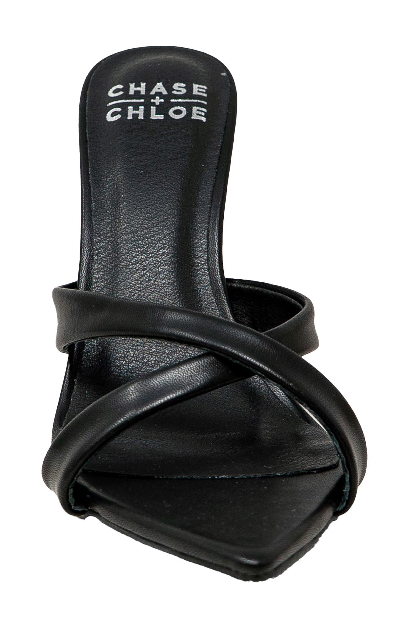 Crisscross Strap Sandal, Alternate, color, BLACK PU