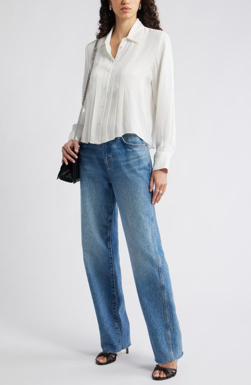 Nordstrom Tux Pleated Button-up Shirt In White