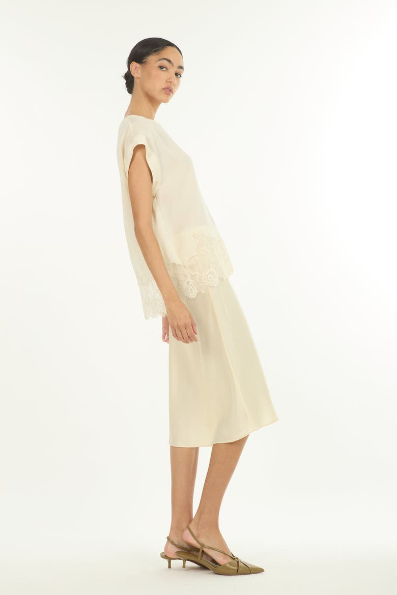 Lainey Midi Skirt, Alternate, color, Vintage Crème