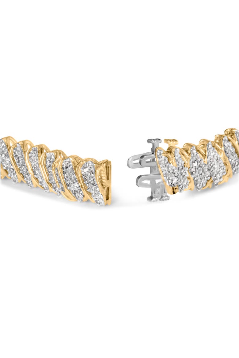 10K Yellow Gold 3.0 Cttw Diamond S-Link Bracelet, Alternate, color, Yellow Gold