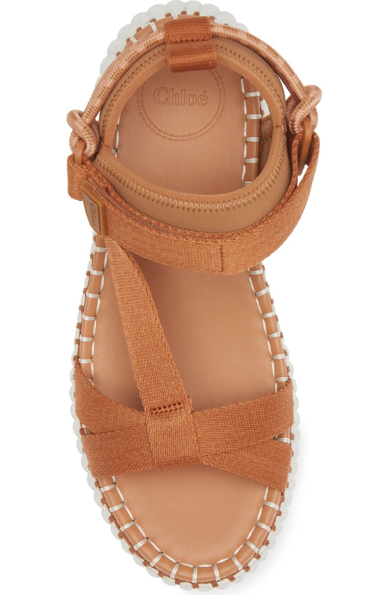 Chloé Nama Platform Wedge Sandal, Alternate, color, 276 Smooth Tan