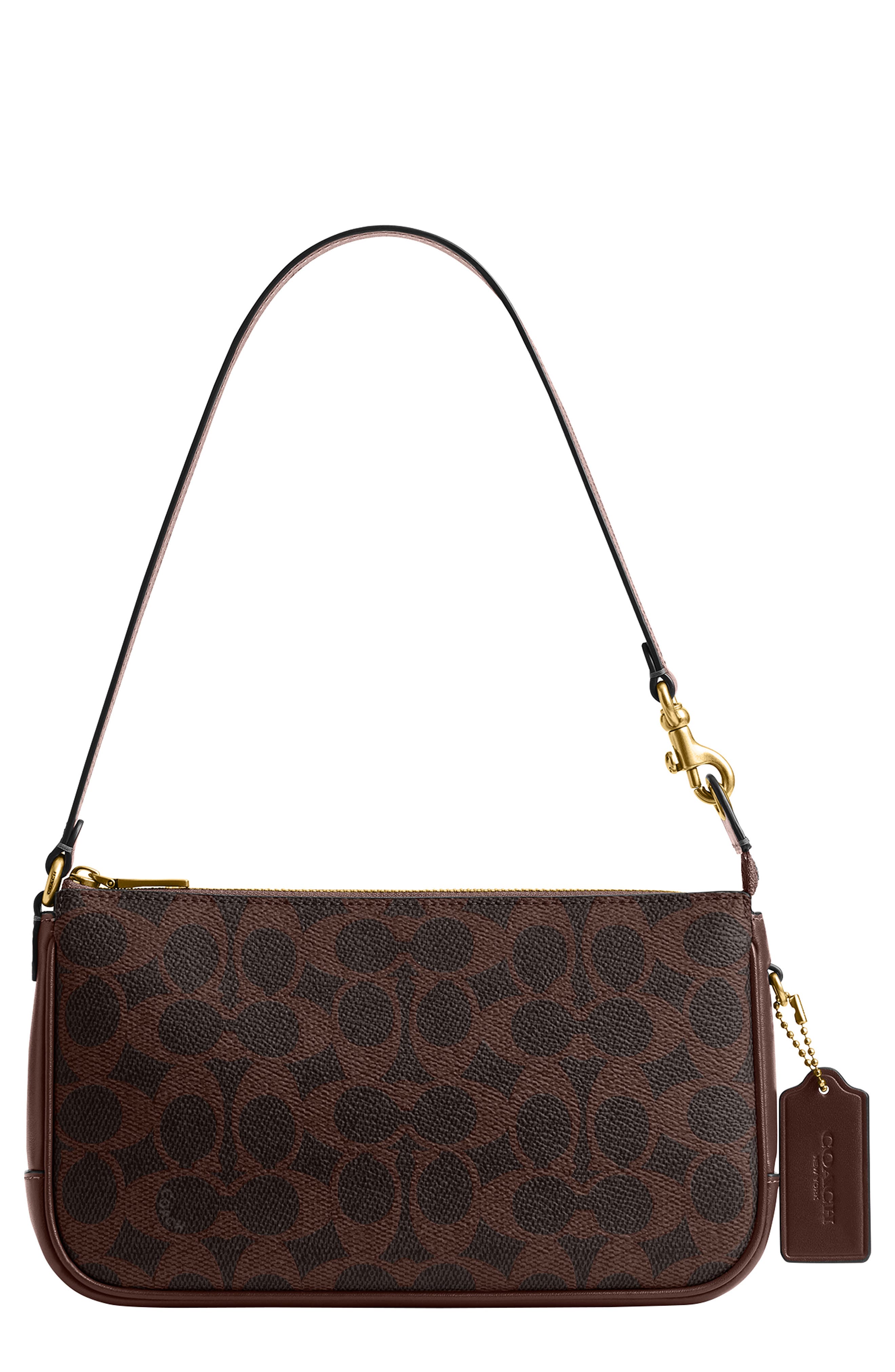 COACH Plaza Signature Coated Canvas Shoulder Bag, Main, color, 