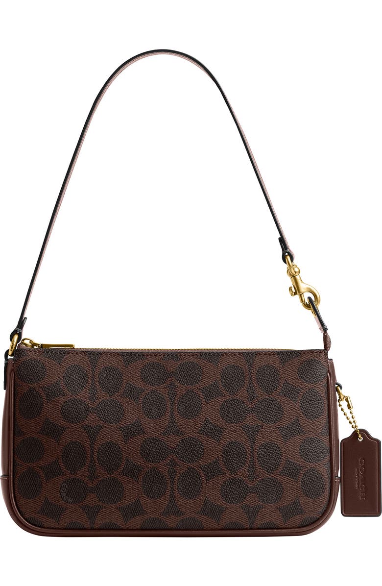 COACH Plaza Signature Coated Canvas Shoulder Bag, Main, color,