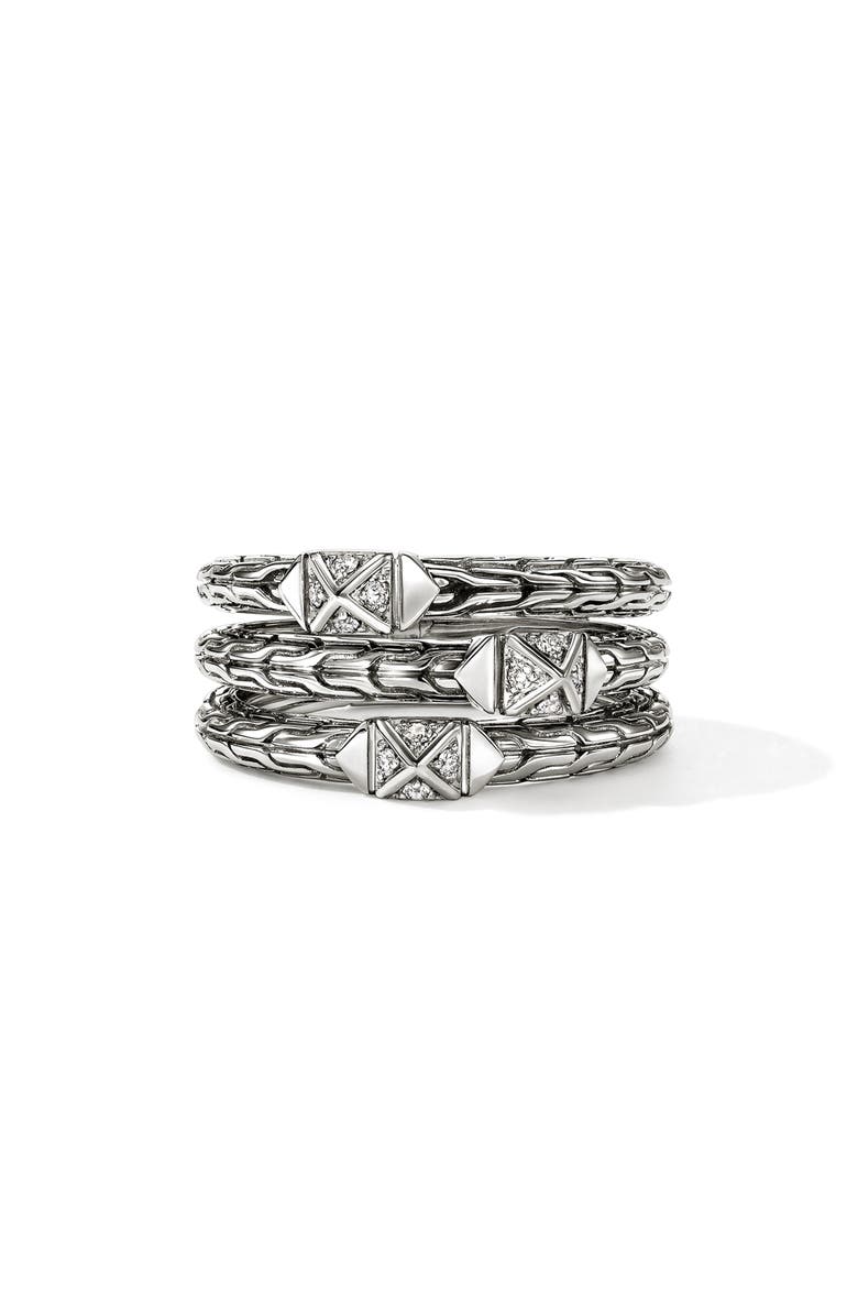 John Hardy Icon Stud Triple Row Ring, Main, color, Silver