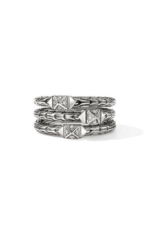 Icon Stud Triple Row Ring