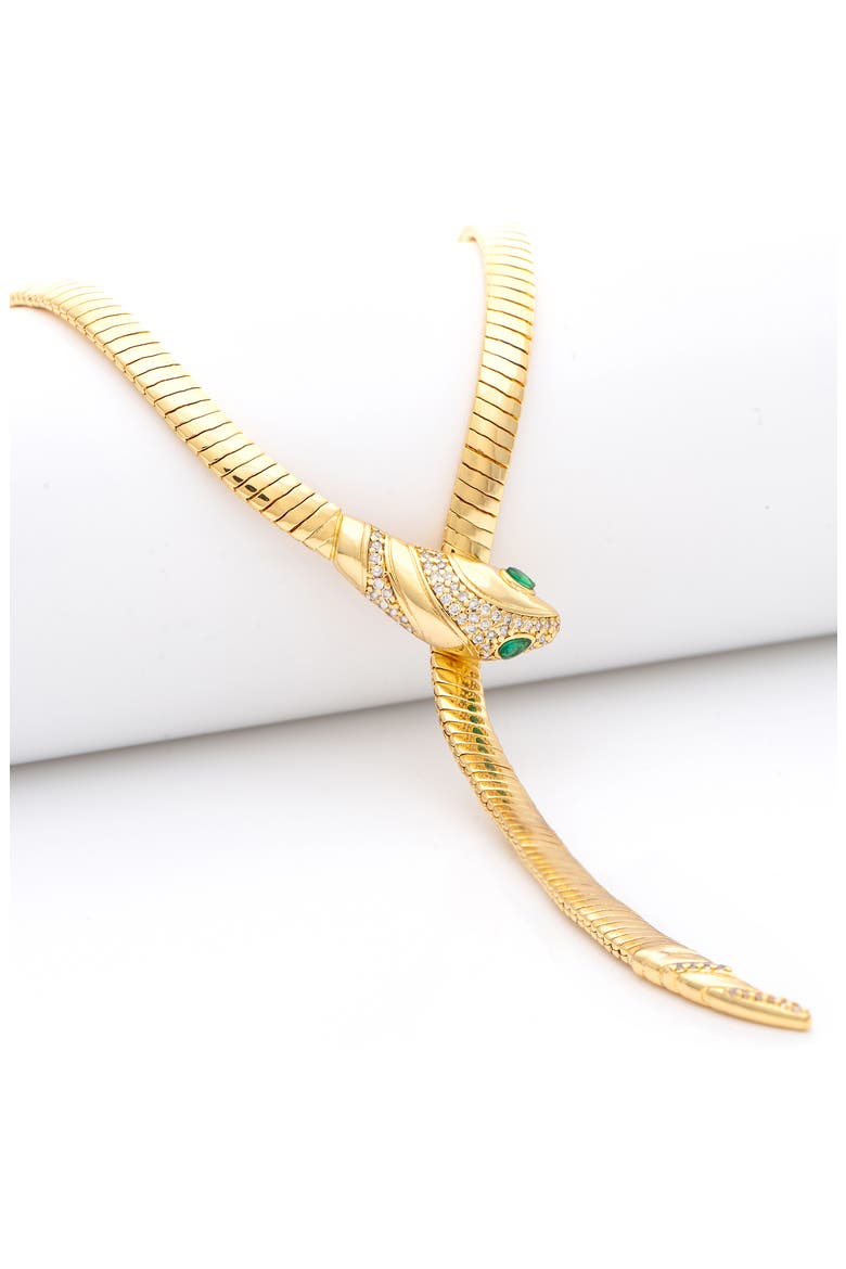 Snake Lariat Necklace, Alternate, color, EMERALD