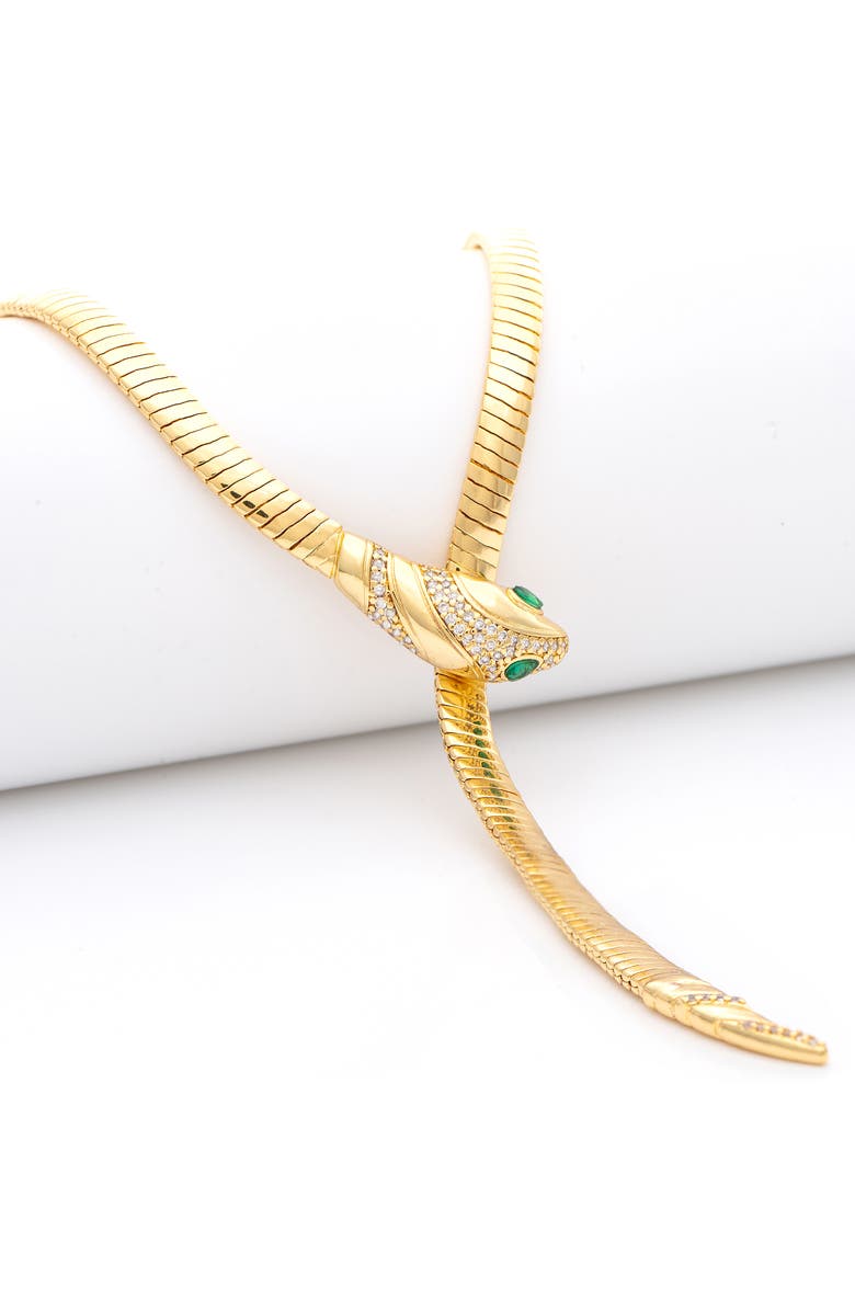 RIVKA FRIEDMAN Snake Lariat Necklace, Alternate, color, Emerald