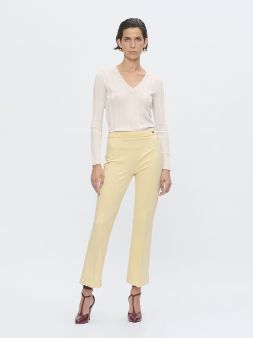 Callas Milano Rione V-neck Rib Sweater In White