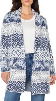 Liverpool Los Angeles Longline Open Front Jacquard Cardigan