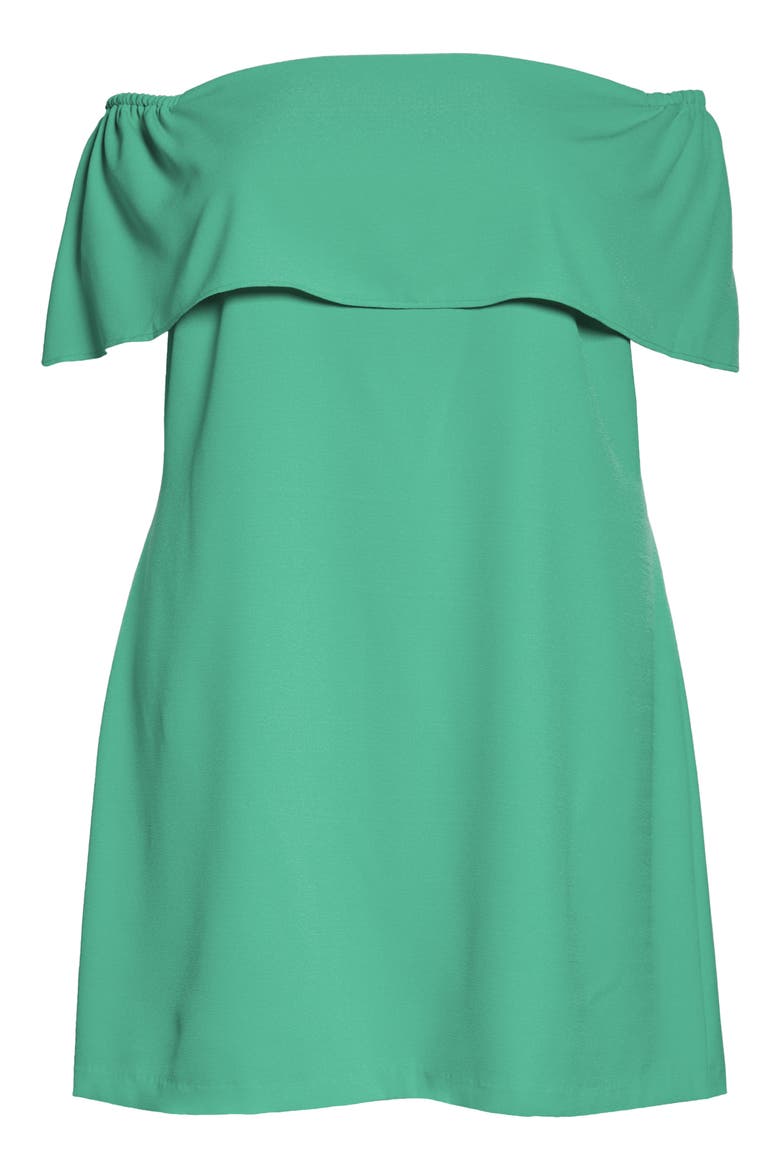 Off-the-Shoulder Cocktail Dress, Alternate, color, ATLANTIS