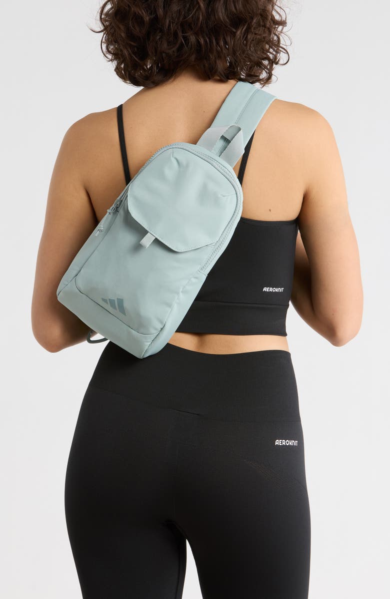 adidas Essentials 3 Sling Bag, Alternate, color, Wonder Sage Green