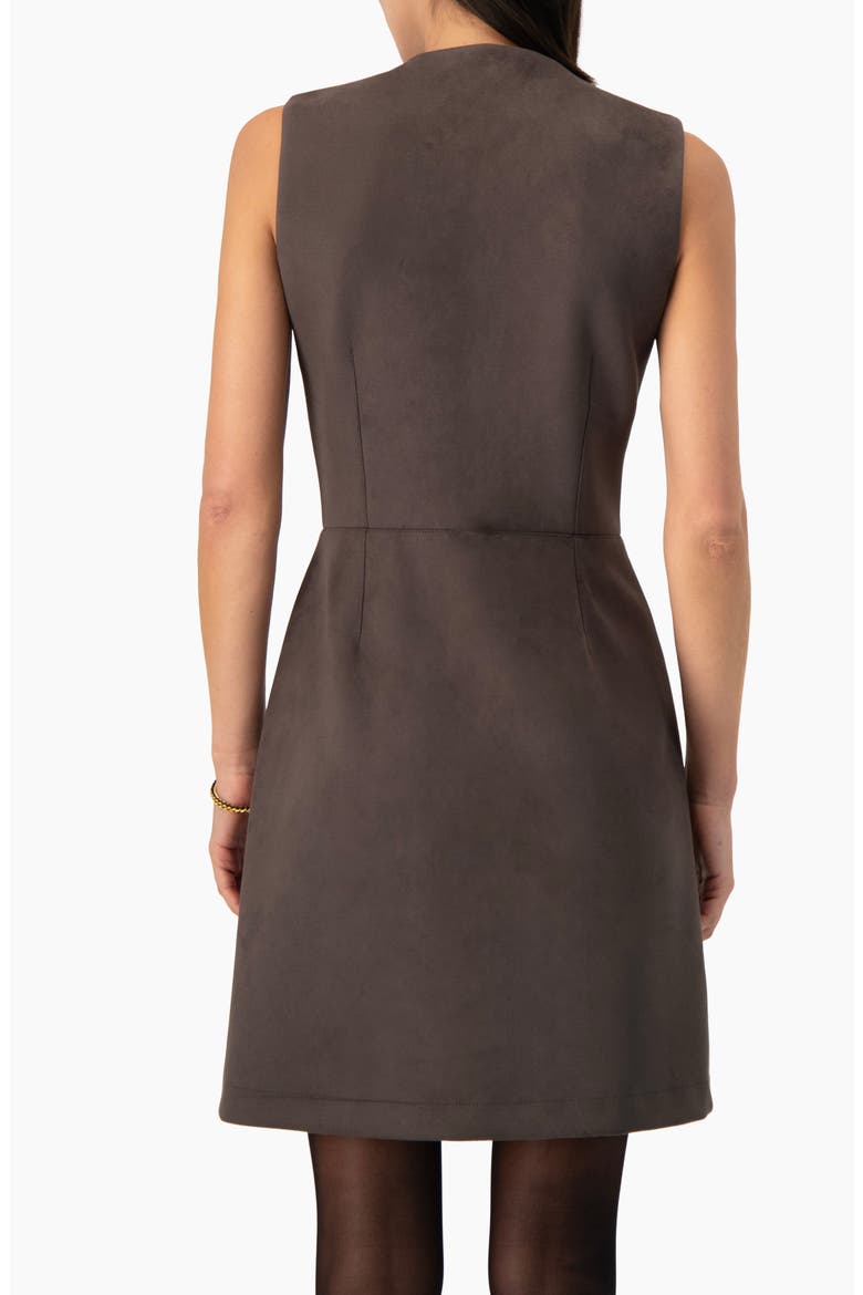 Sleeveless Faux Suede Sheath Dress, Alternate, color, Taupe
