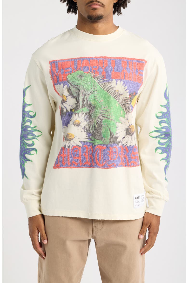 Iguana Oversize Cotton Graphic T-Shirt, Main, color, OFF WHITE