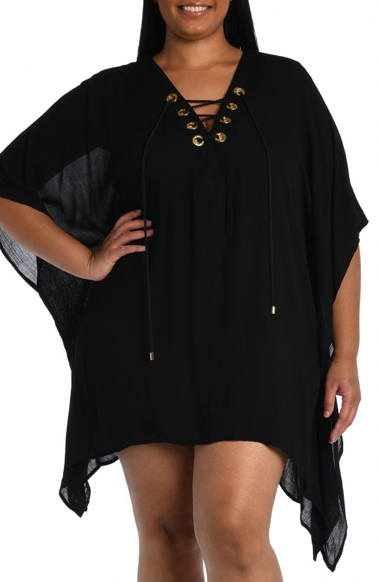 La Blanca Apulia Lace-Up Caftan, Main, color,