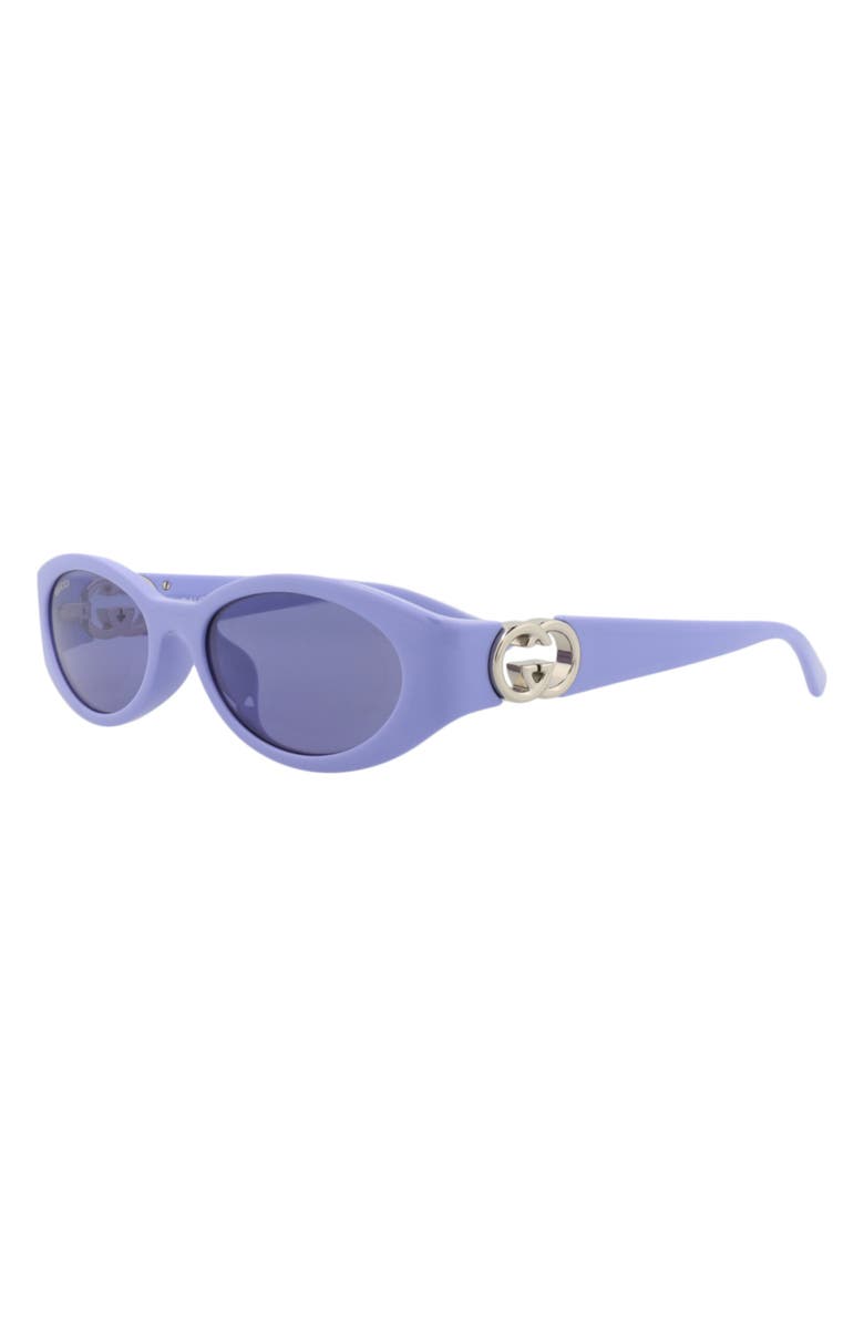 Gucci 56mm Oval Sunglasses, Alternate, color, Violet Violet Violet
