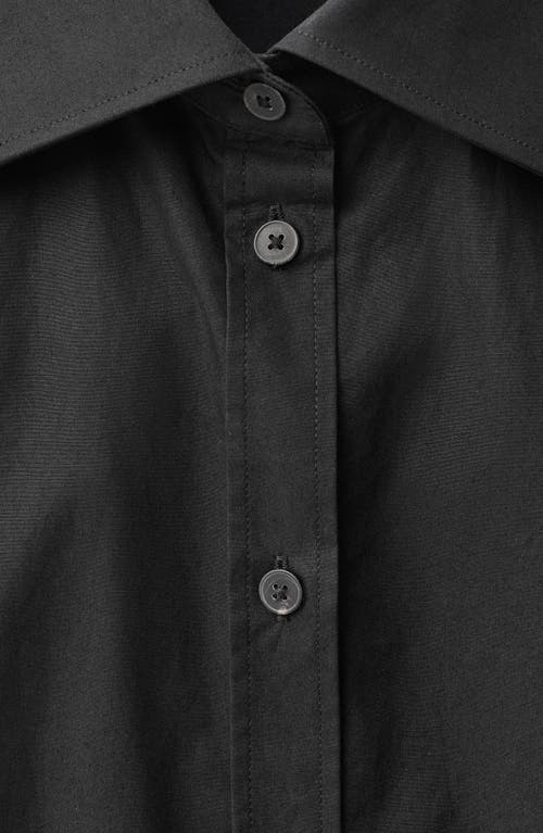 Mango Slim Fit Cotton Button-up Shirt In Black