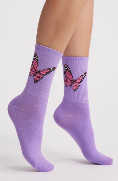Mariposa Butterfly Crew Socks