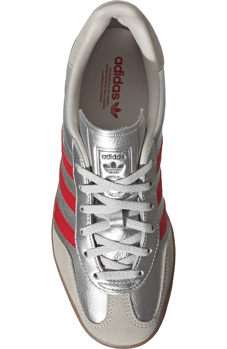 adidas Gazelle Indoor Sneaker, Alternate, color, Silver/ Scarlet/ Grey One