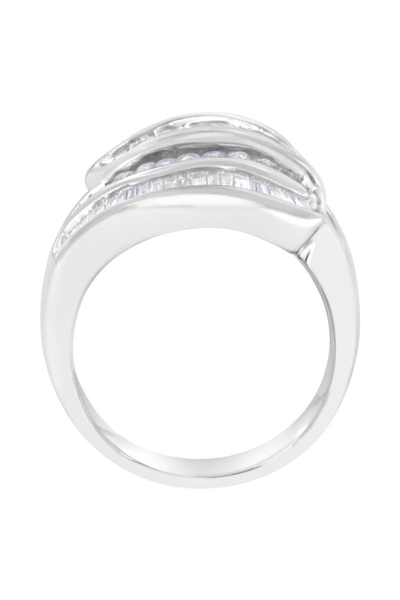 14KT White Gold 1.0 cttw Diamond Bypass Band Ring, Alternate, color, White