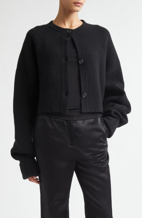 Oversize Crop Wool Cardigan