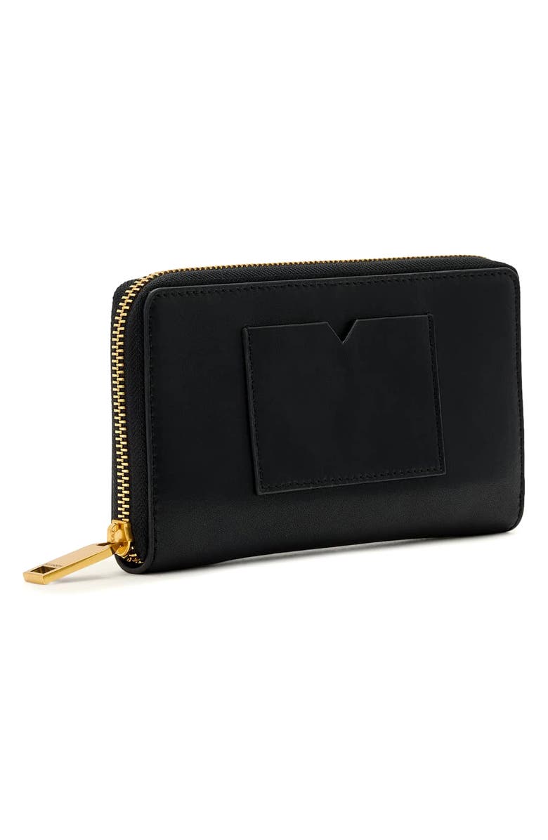AllSaints Lena Zip Wallet, Alternate, color, Black