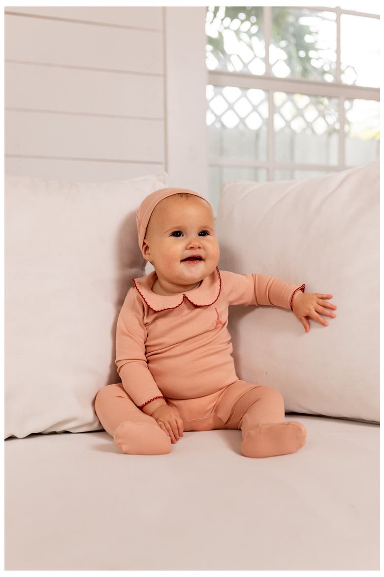 French Grandpa Footie for Baby Girl, Alternate, color, Pink