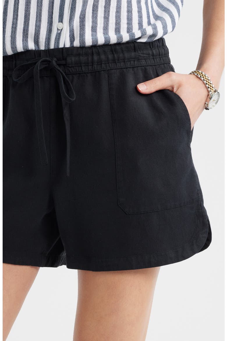Pull-On Woven Shorts, Alternate, color, BLACK