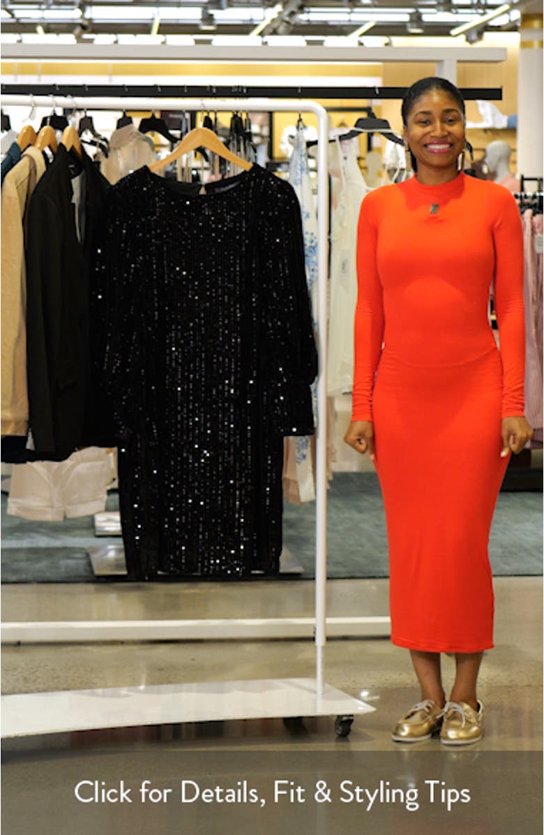 Sequined Long Sleeve Body-Con Dress, sales video thumbnail