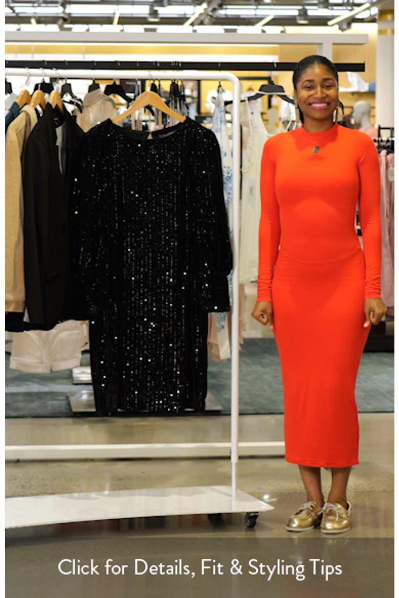 Sequined Long Sleeve Body-Con Dress video