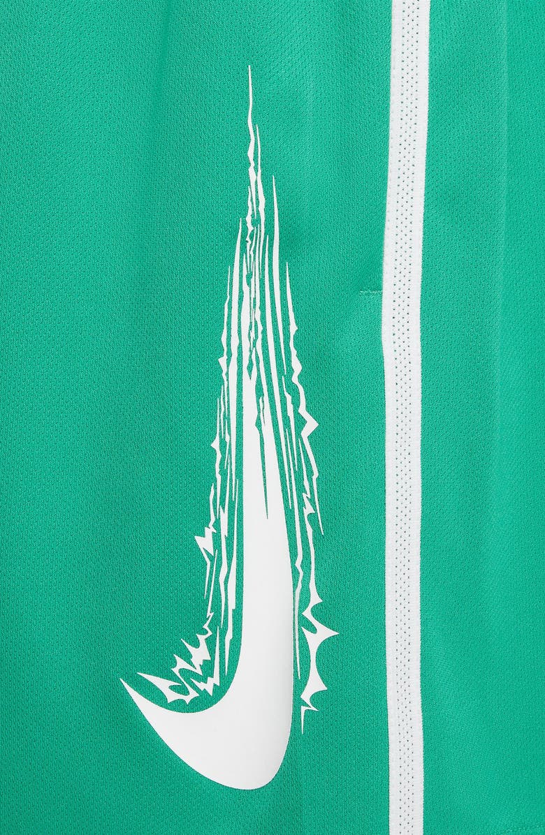 Nike Kids' Dri-FIT Mesh Athletic Shorts, Alternate, color, Stadium Green/ White/ White