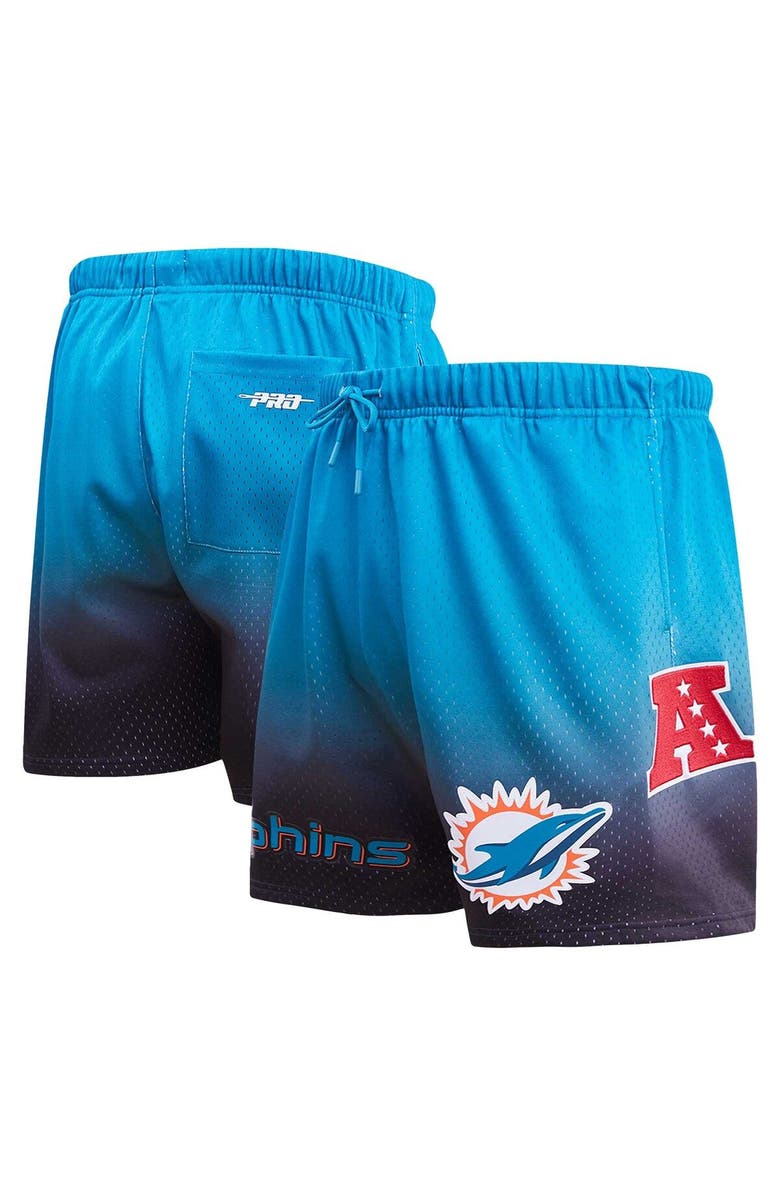 PRO STANDARD Men's Pro Standard Black/Aqua Miami Dolphins Ombre Mesh Shorts, Main, color, Black