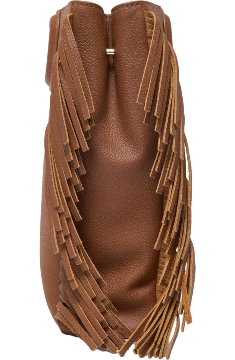 maje Grained leather M bag, Alternate, color, Cognac Brown