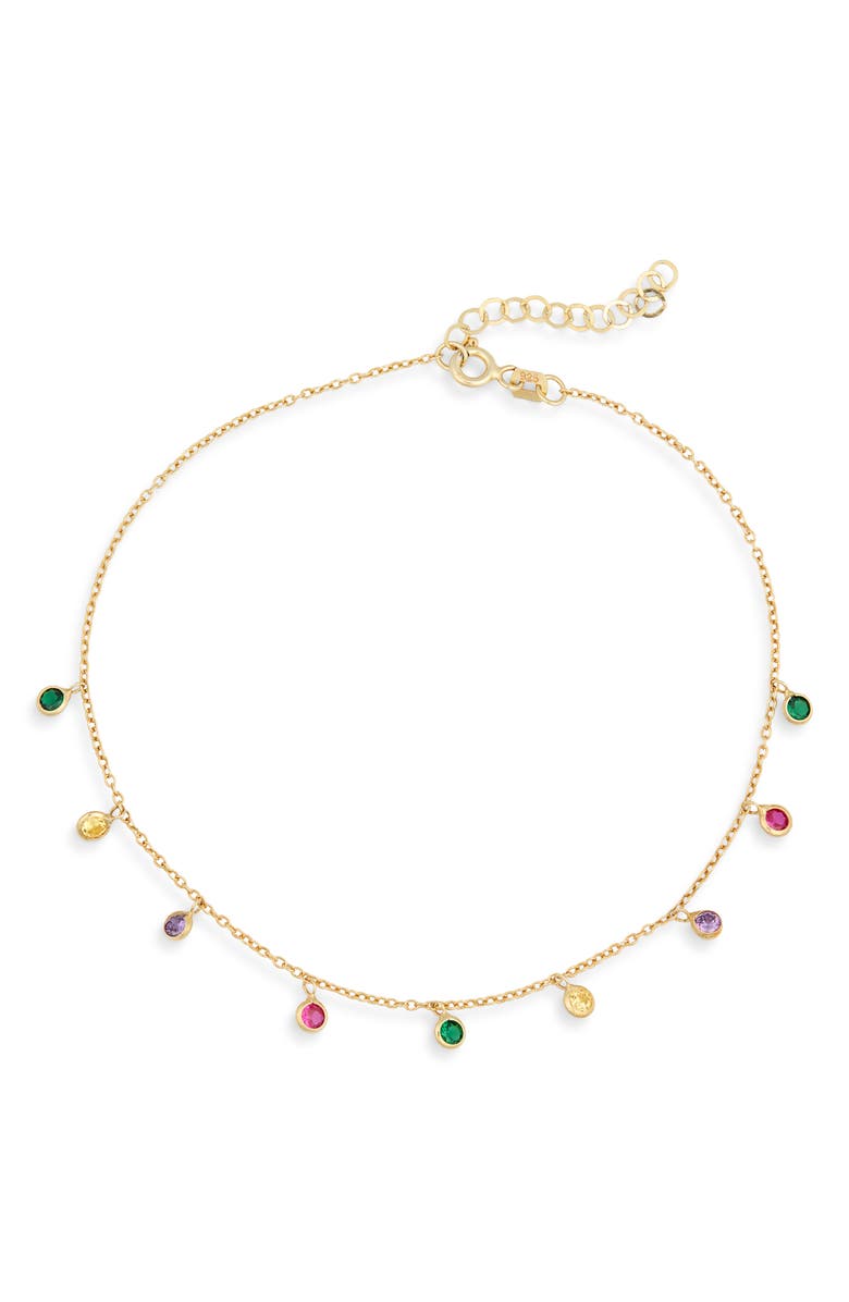 ARGENTO VIVO Multi Drop Anklet, Main, color,