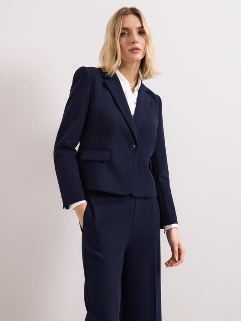 Aubrie Single Button Cropped Blazer