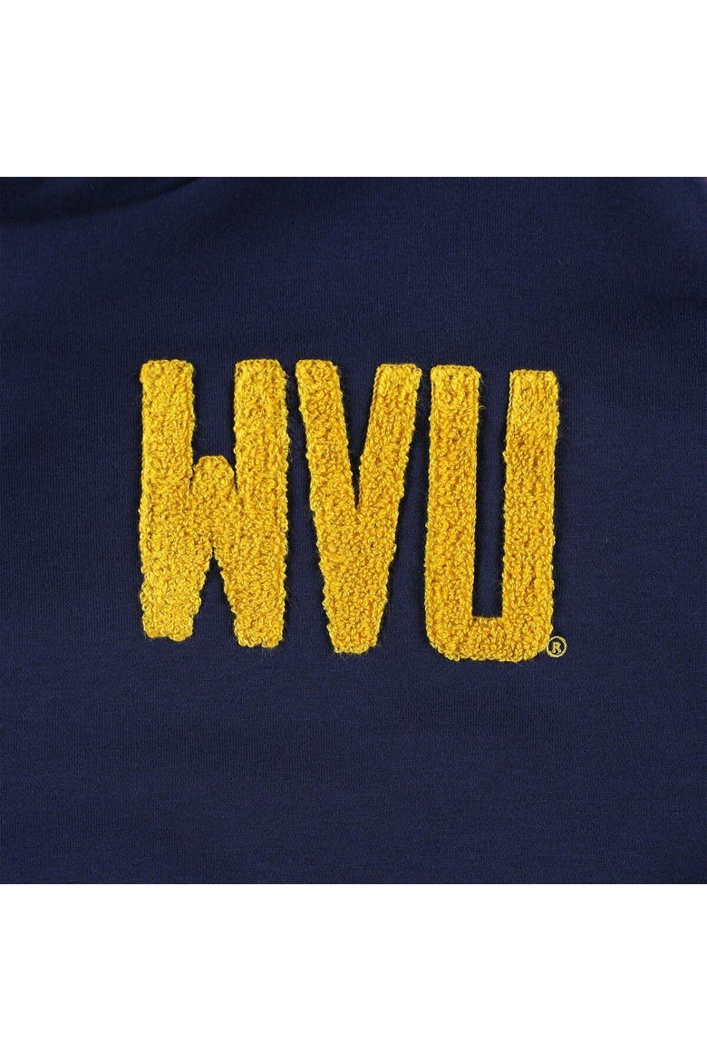 Women's Gameday Couture Navy/Black West Virginia Mountaineers Matchmaker Diagonal Cowl Pullover Hoodie, Alternate, color, Navy