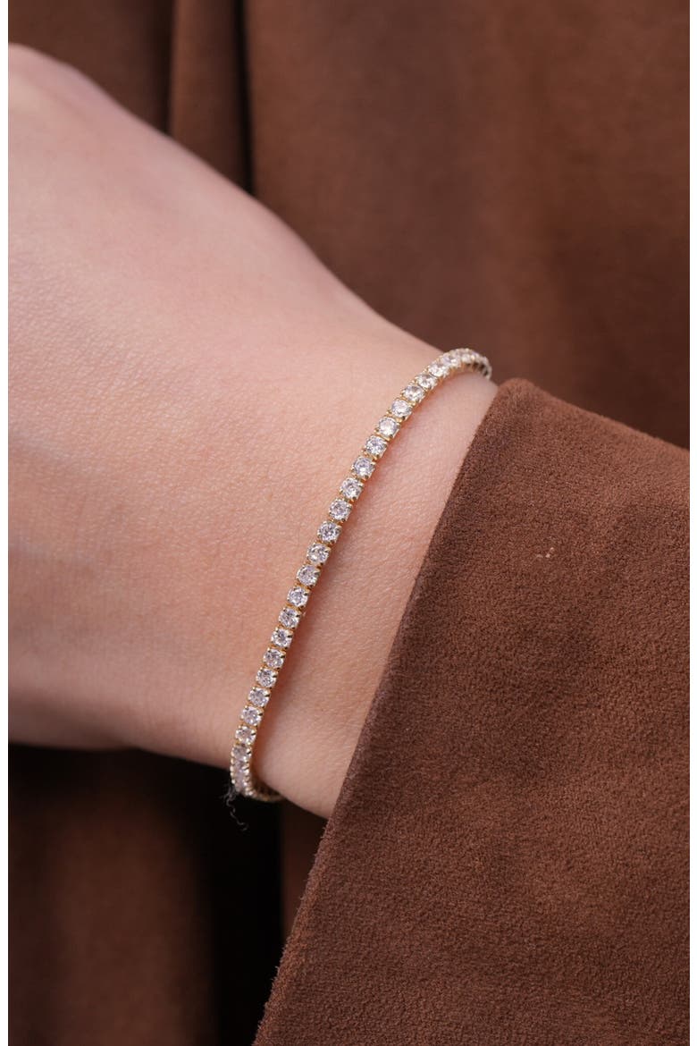 Cubic Zirconia Tennis Bolo Bracelet, Alternate, color, GOLD