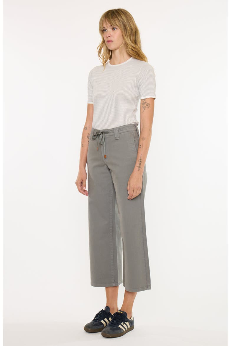 Lana High Rise Crop Wide Leg Pants, Alternate, color, Olive