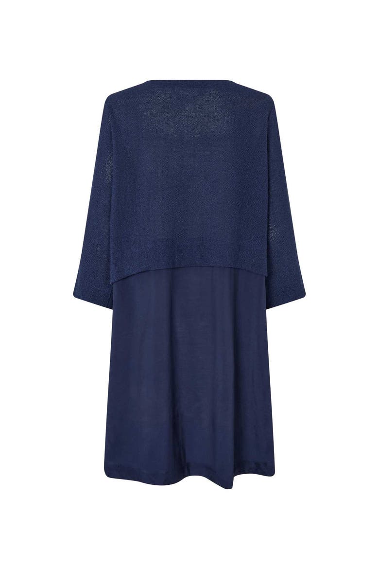 MaNonah 3/4 Sleeve Layered Midi Dress, Alternate, color, Navy Blazer