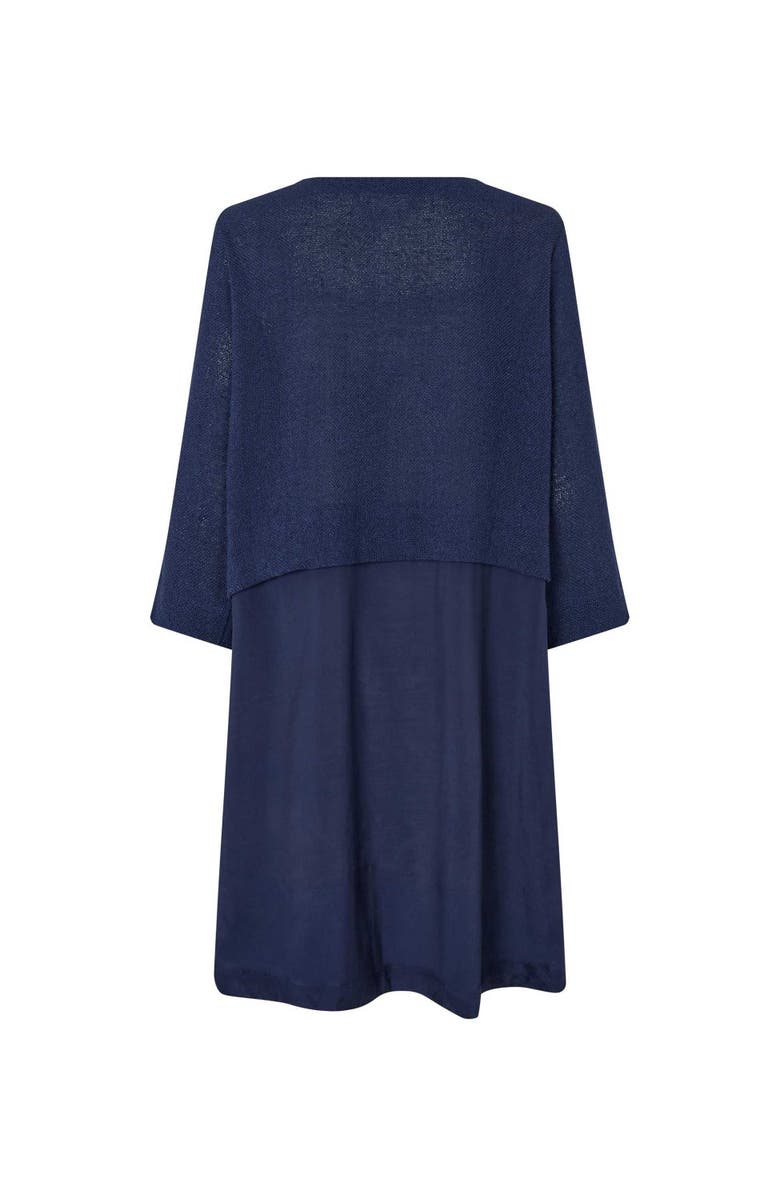 Masai Copenhagen MaNonah 3/4 Sleeve Layered Midi Dress, Alternate, color, Navy Blazer