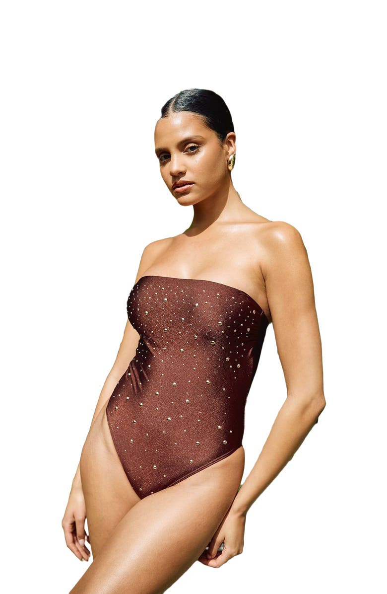Villa Fresca Simone One Piece Swimsuit, Alternate, color, Chocolate