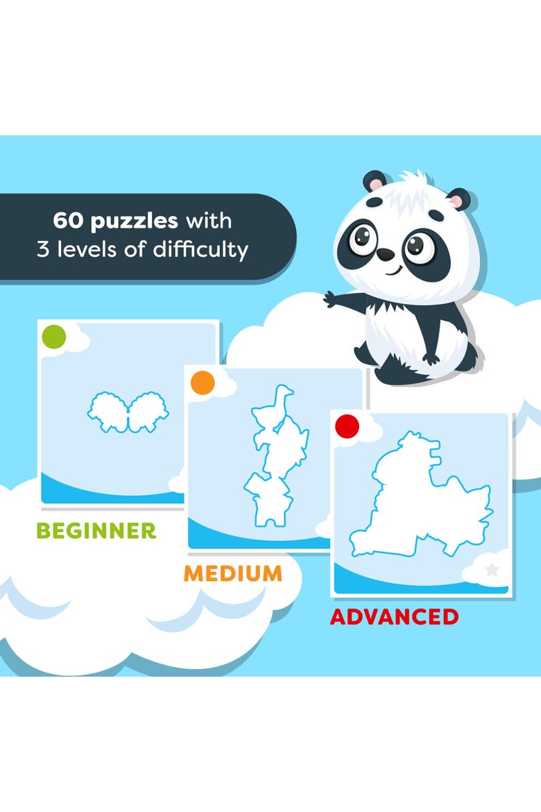 Bao's Cloudland Wooden Puzzle Game with 60 Challenges, Alternate, color, Multi