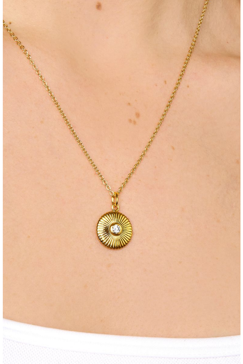 Palmer Sunburst Pendant Necklace, Alternate, color, Gold