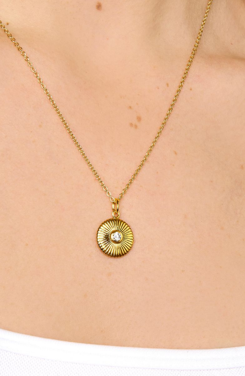 Little Sky Stone Palmer Sunburst Pendant Necklace, Alternate, color, Gold