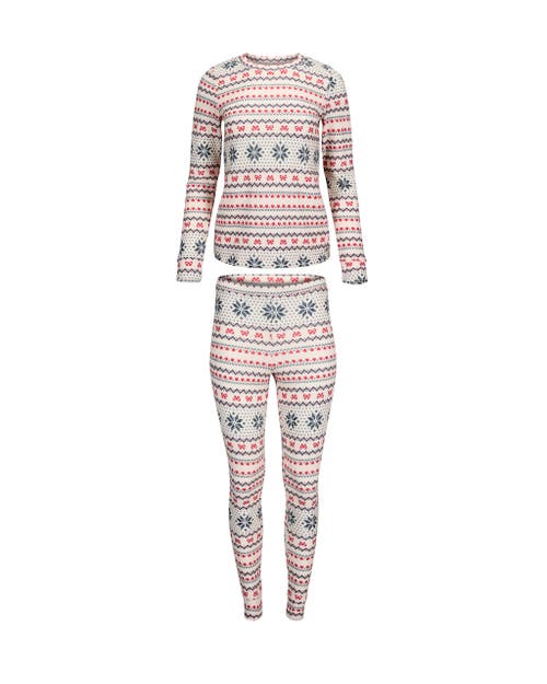Adore Me Janise Pajama Long Sleeve Top & Leggings Set In Novelty White