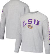 Champion Youth Champion Gray LSU Tigers Distressed Arch Over Logo Long Sleeve T-Shirt