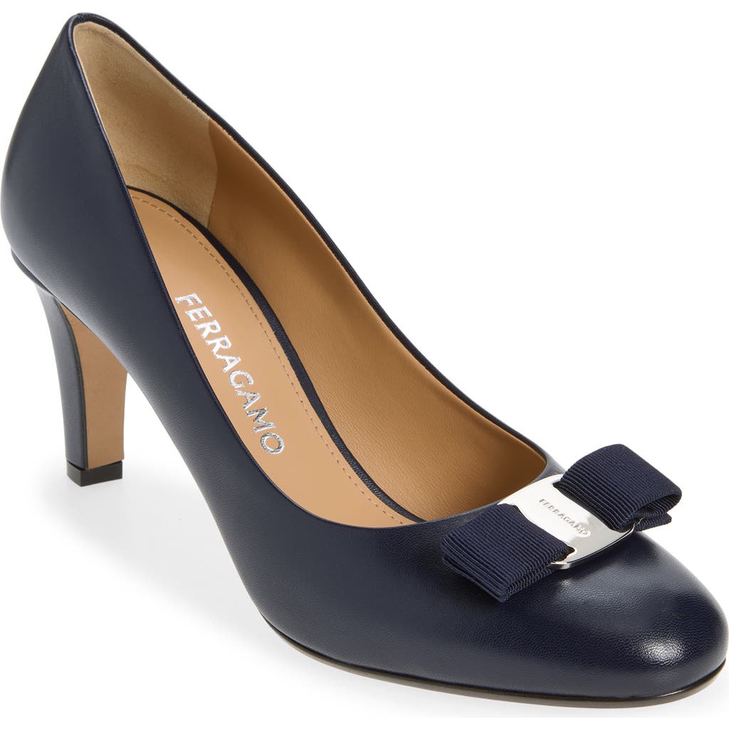 Ferragamo Carla Bow Pump In Blue