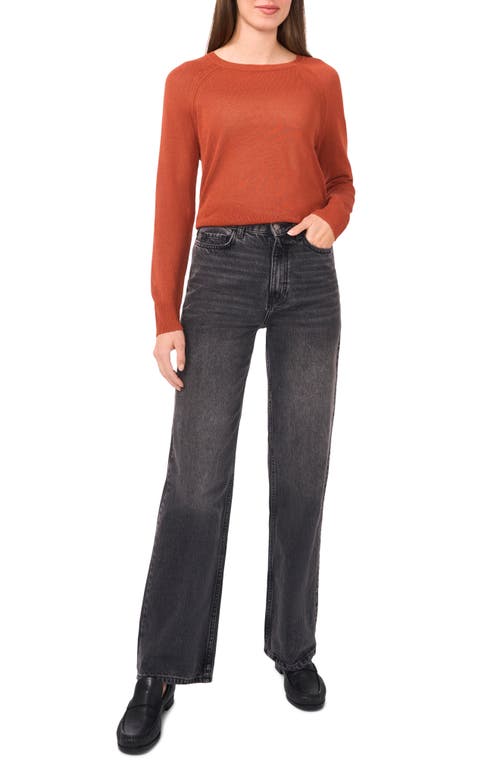 Halogenr Halogen(r) Crewneck Raglan Sleeve Sweater In Baked Clay