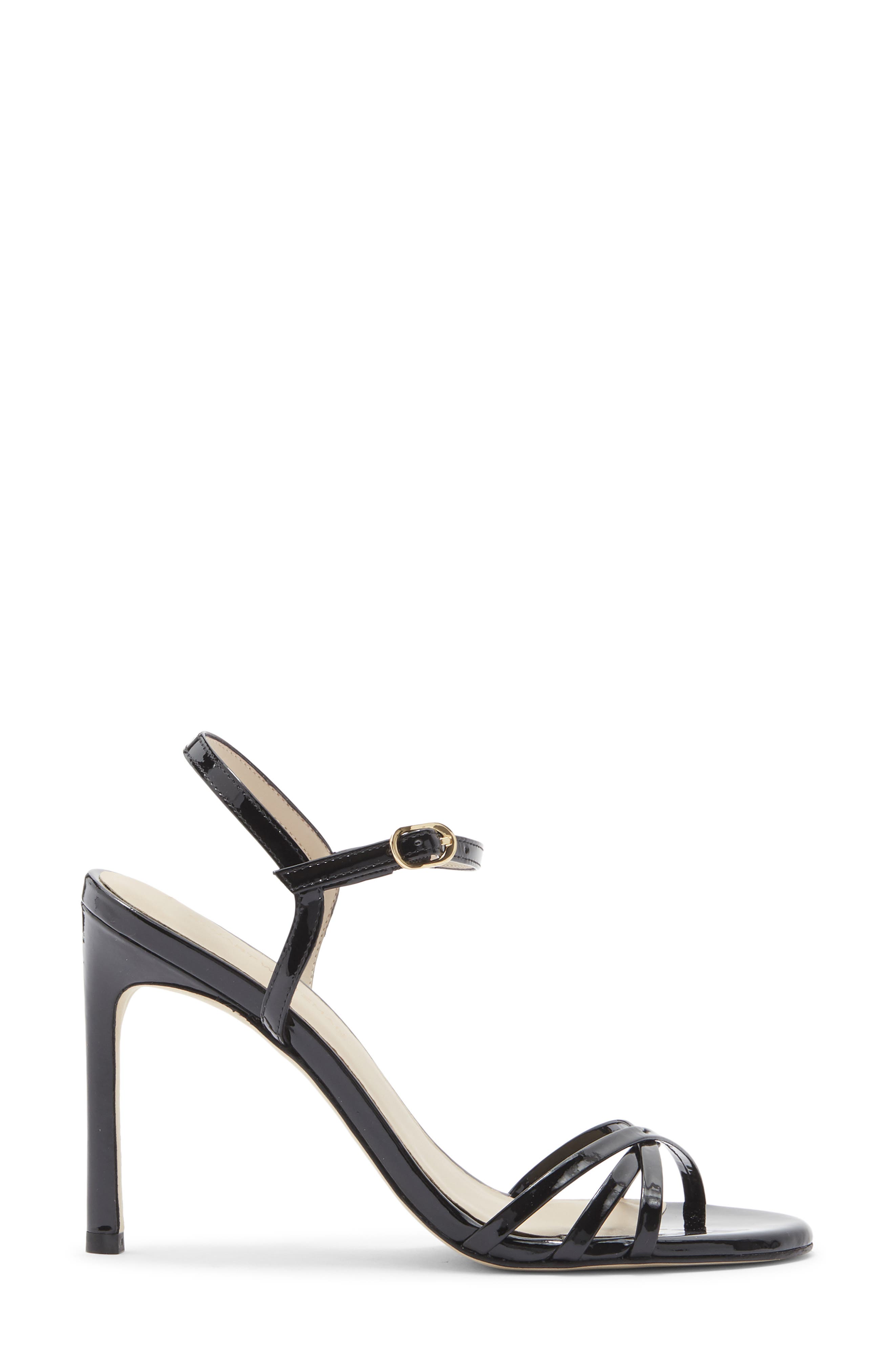 Stuart Weitzman Starla Stiletto Heel Sandal, Alternate, color, Black