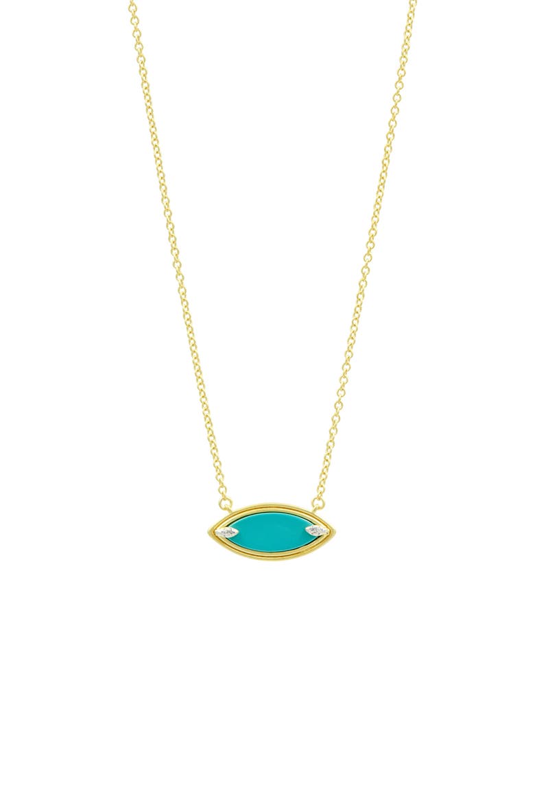 Fleur Bloom Empire Turquoise Pendant Necklace, Main, color, GOLD/ WHITE/ TURQUOISE